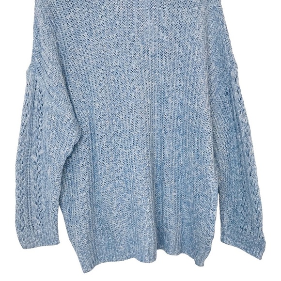 New! American Eagle Chunky Knit Oversized Longline Lattice Cozy Crewneck Sweater - Picture 7 of 9